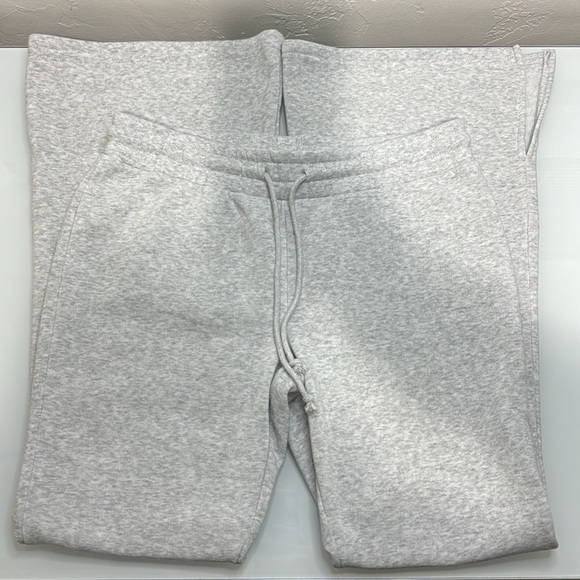 Lazy Sunday grey fleece lined flare slit hem sweatpants M - Picture 3 of 10